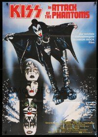 3y368 ATTACK OF THE PHANTOMS German 33x47 '79 cool image of KISS, Criss, Frehley, Simmons, Stanley