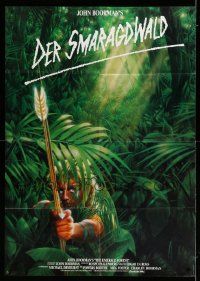 3y394 EMERALD FOREST German 33x47 '85 directed by John Boorman, different jungle art by Zoran!