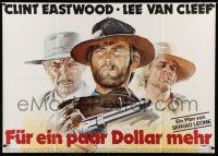 3y404 FOR A FEW DOLLARS MORE German 33x47 R78 different Casaro art of Eastwood, Kinski & Van Cleef