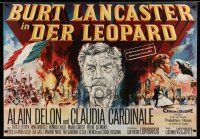 3y422 LEOPARD German 33x47 '63 Luchino Visconti's Il Gattopardo, Meerwald art of Burt Lancaster!