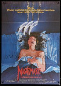 3y435 NIGHTMARE ON ELM STREET German 33x47 '85 Wes Craven, different horror art by Lutz Rohrbach!