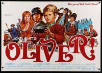 3y438 OLIVER German 33x47 '68 Charles Dickens, Mark Lester, directed by Carol Reed, Terpning art!