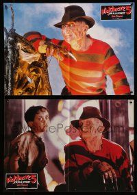 3y334 NIGHTMARE ON ELM STREET 5 set of 4 German LCs '90 Robert Englund as Freddy Krueger!