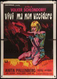 3y234 DEGREE OF MURDER Italian 1p '68 cool Valcarenghi art of sexy Anita Pallenberg with gun!
