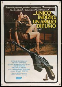 3y236 DISAPPEARANCE Italian 1p '77 different image of sexy Francine Racette + machine gun art!