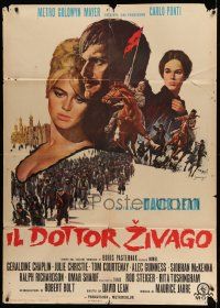 3y238 DOCTOR ZHIVAGO Italian 1p '66 Sharif, Julie Christie, David Lean English epic, Terpning art!
