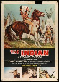 3y259 INDIAN PAINT Italian 1p 1978 1st release different art of Native Americans by teepees, The Indian!