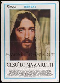 3y263 JESUS OF NAZARETH Italian 1p '77 Franco Zeffirelli, great close portrait of Robert Powell!