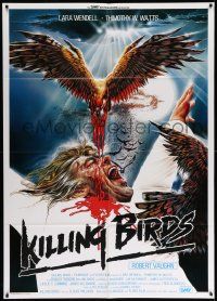 3y264 KILLING BIRDS Italian 1p '87 wild gruesome artwork of man being pecked to death!