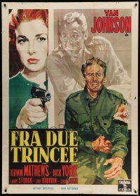3y268 LAST BLITZKRIEG Italian 1p '59 different Ciriello art of Van Johnson & woman with gun!