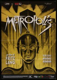 3y278 METROPOLIS Italian 1p R10 Fritz Lang, classic robot art from the first German release!
