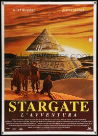 3y304 STARGATE Italian 1p '94 Roland Emmerich sci-fi, cool different pyramid art by Paolo Sestito!