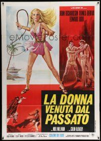 3y315 VENGEANCE OF SHE Italian 1p '68 Hammer fantasy, different art of sexy Olinka Berova w/ whip!