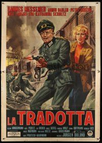 3y159 DESTINATION DEATH Italian 2p '62 Rene art of Nazi soldier with gun by train!