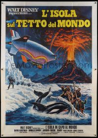 3y178 ISLAND AT THE TOP OF THE WORLD Italian 2p '75 Disney's adv beyond imagination, different art