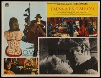 3y555 ITALIAN JOB Mexican LC '70 classic crime caper w/wild image of sexy girl with map on back!