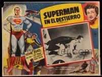 3y592 SUPERMAN IN EXILE Mexican LC '54 George Reeves in costume n border art AND inset photo!