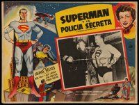 3y593 SUPERMAN IN SCOTLAND YARD Mexican LC '54 George Reeves in costume in inset AND border art!