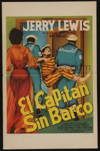 3y473 DON'T GIVE UP THE SHIP Mexican WC '60 different Mendoza art of Jerry Lewis carried away!