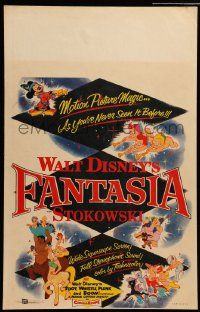 3y093 FANTASIA WC R56 great image of Mickey Mouse & others, Disney musical cartoon classic!