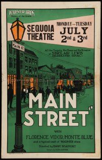 3y107 MAIN STREET WC '23 the tragedy, the humor & the romance of Sinclair Lewis' celebrated novel!