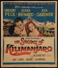 3y123 SNOWS OF KILIMANJARO WC '52 art of Gregory Peck, Susan Hayward & Ava Gardner in Africa!