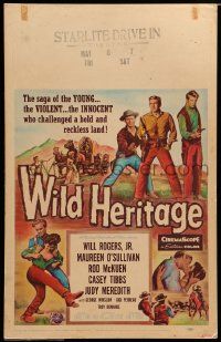 3y141 WILD HERITAGE WC '58 Will Rogers Jr. & Maureen O'Sullivan in a bold and reckless land!