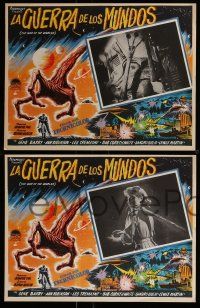 3y489 WAR OF THE WORLDS 8 Mexican LCs R65 George Pal classic, great scenes & border art!