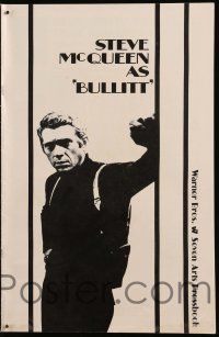 3y009 BULLITT pressbook '68 Steve McQueen, Peter Yates car chase classic!