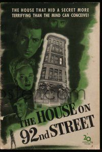3y021 HOUSE ON 92nd STREET pressbook '45 William Eythe, Lloyd Nolan, Signe Hasso, film noir!