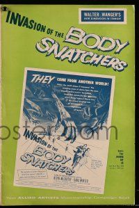 3y022 INVASION OF THE BODY SNATCHERS pressbook '56 classic horror, the ultimate in sci-fi!