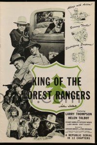 3y024 KING OF THE FOREST RANGERS re-creation pressbook '70s cover signed by Talbot, Republic serial!