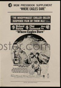 3y048 WHERE EAGLES DARE pressbook supplement '68 Clint Eastwood, Richard Burton, Mary Ure, WWII