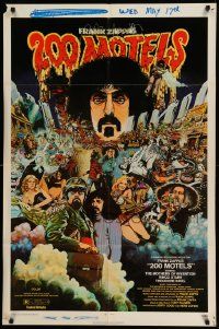 3z007 200 MOTELS 1sh '71 directed by Frank Zappa, rock 'n' roll, wild artwork!