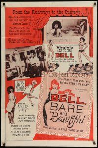 3z072 BELL, BARE & BEAUTIFUL 1sh '63 Herschell Gordon Lewis' cult comedy, sexy Virginia Bell!