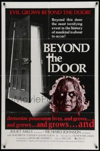 3z080 BEYOND THE DOOR 1sh '74 demonic possession lives, the most terrifying event of mankind!