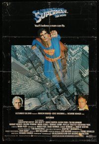 3z851 SUPERMAN English 1sh '78 comic book hero Christopher Reeve, Gene Hackman & Brando!