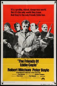 3z306 FRIENDS OF EDDIE COYLE int'l 1sh '73 Robert Mitchum lives in a grubby, dangerous world!
