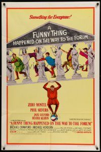 3z314 FUNNY THING HAPPENED ON THE WAY TO THE FORUM style A 1sh '66 wacky image of Zero Mostel!