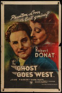 3z322 GHOST GOES WEST 1sh R47 Rene Clair directed, Robert Donat & pretty Jean Parker!