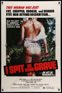 3z414 I SPIT ON YOUR GRAVE 1sh '78 classic image of woman who tortured 5 men beyond recognition!