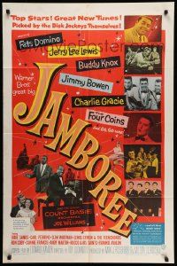 3z433 JAMBOREE 1sh '57 Fats Domino, Jerry Lee Lewis & other early rockers pictured!