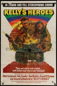 3z447 KELLY'S HEROES int'l 1sh '70 Clint Eastwood, Telly Savalas, Don Rickles, Sutherland!