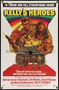 3z446 KELLY'S HEROES 1sh '70 Clint Eastwood, Telly Savalas, Don Rickles, Donald Sutherland in 70MM