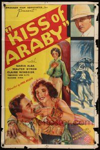 3z458 KISS OF ARABY 1sh '33 great full-length stone litho of sexy dancing harem girl Maria Alba!