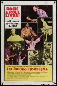 3z480 LET THE GOOD TIMES ROLL style B int'l 1sh '73 Chuck Berry, Marilyn Monroe & '50s rockers!