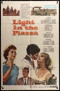 3z487 LIGHT IN THE PIAZZA 1sh '61 De Havilland, Yvette Mimieux, Rossano Brazzi & George Hamilton!
