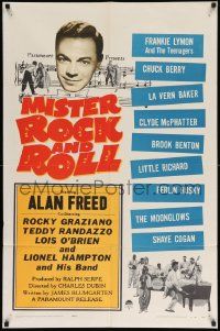 3z566 MISTER ROCK & ROLL 1sh '57 musicians Alan Freed, Little Richard, Chuck Berry!