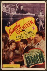 3z598 NEARLY EIGHTEEN 1sh '43 Gale Storm, William Henry, Rick Vallin, teen musical!