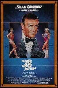3z602 NEVER SAY NEVER AGAIN 1sh '83 art of Sean Connery as James Bond 007 by Obrero!